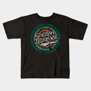 Gordon Lightfoot // Retro Circle Crack Vintage Kids T-Shirt